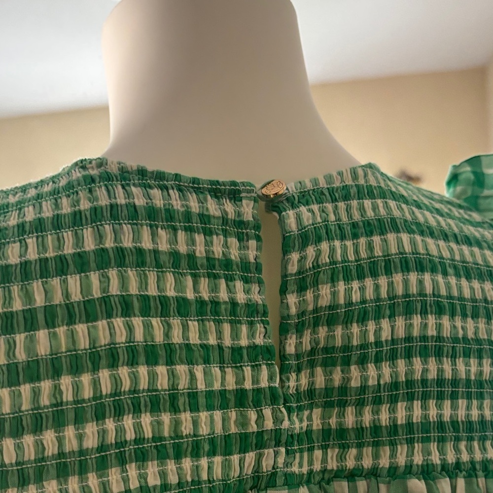 Draper James Mint Green Gingham Midi Dress ( doesnt have the belt) # 105 - Picture 7 of 11